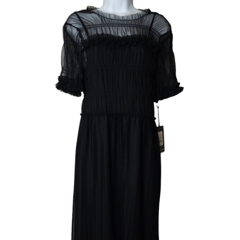 Who What Wear Black Puff Sleeve Sundress